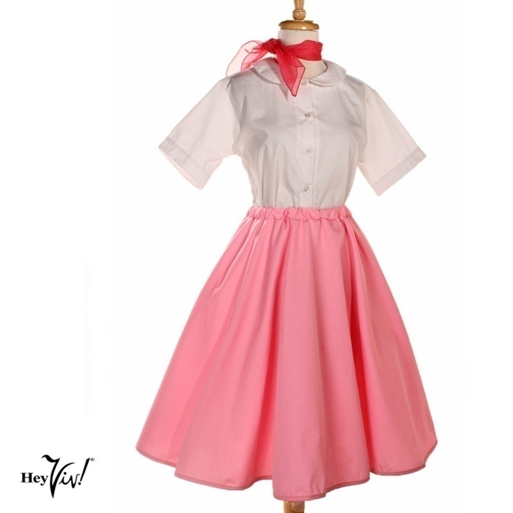 Full Circle Retro Skirt - Pink - L/XL - Hey Viv - Picture 2 of 5